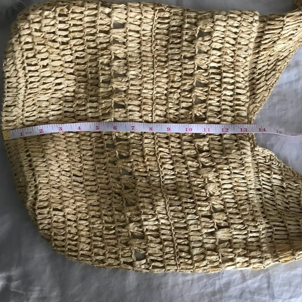 Urban Outfitters Oversized Soft Sack Straw Paper Beachy Purse - Picture 5 of 7